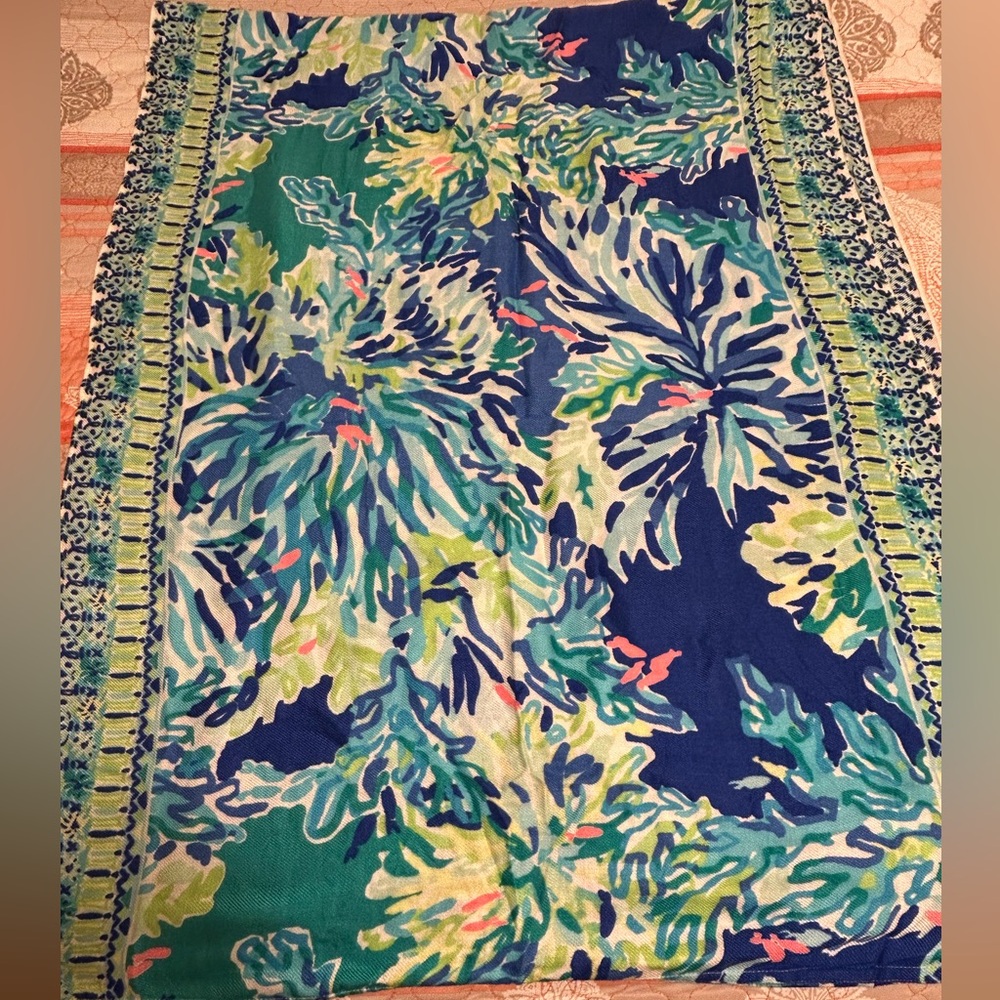 Lily Pulitzer Riley Infinity Scarf in Green, Blue, and Pink